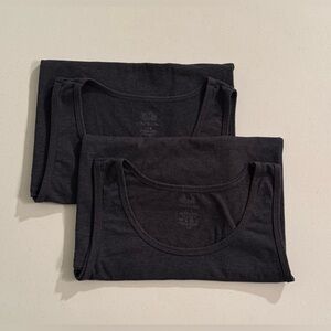 Fruit Of The Loom Men’s Size Large Dark Gray Tanks (2)